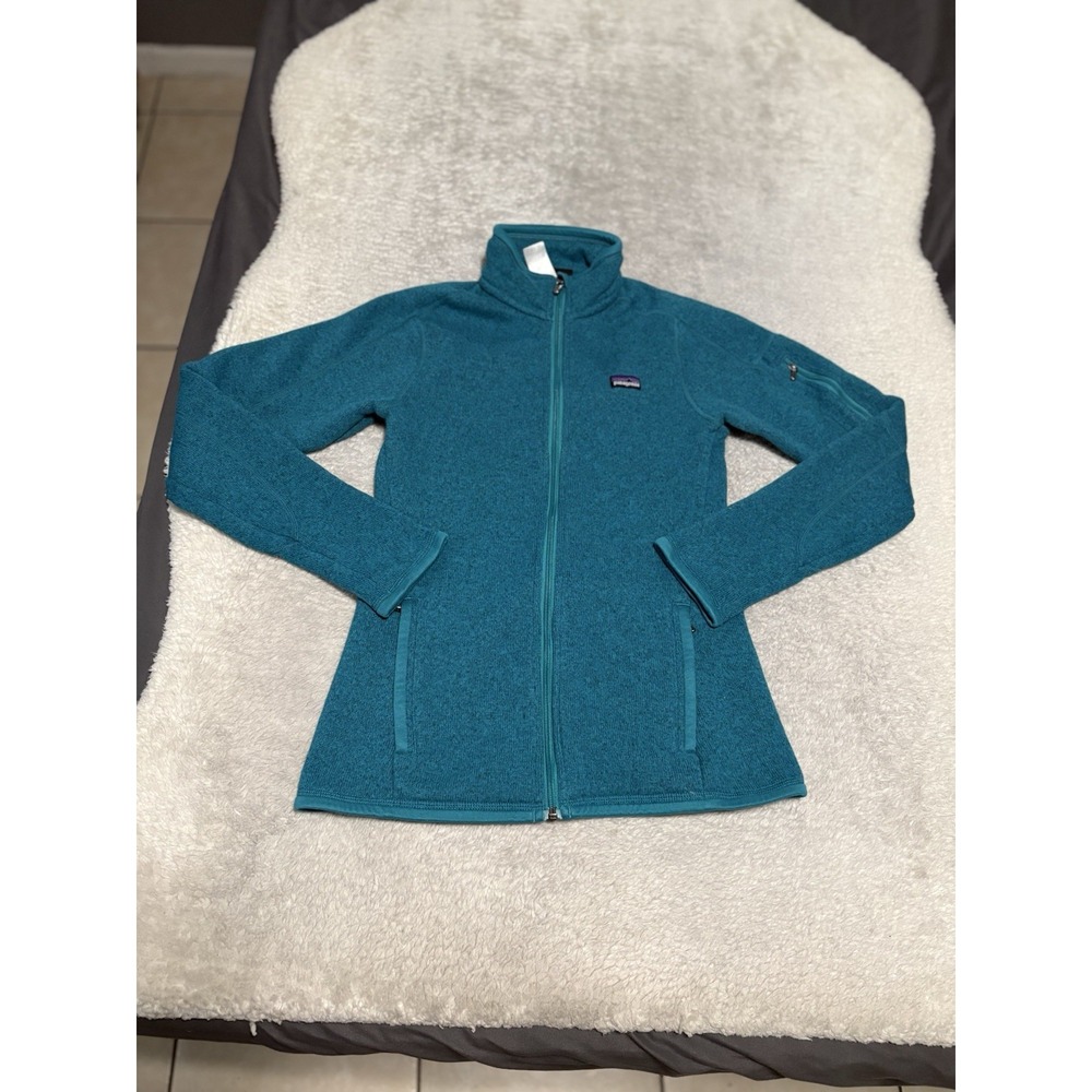 Patagonia Jacket Womens XS Teal Blue Fleece Better Sweater Full Zip Pockets